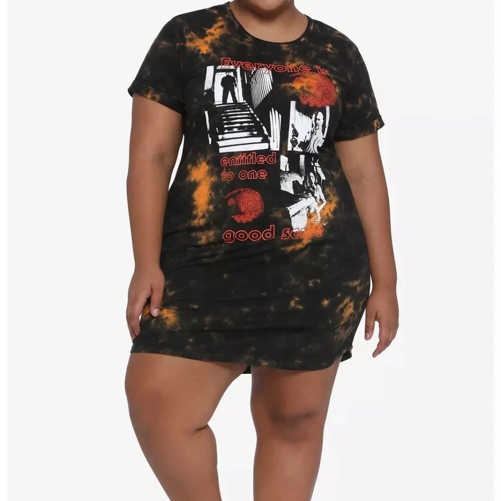 Halloween Michael Myers One Good Scare Tie-Dye T-Shirt Dress Plus Size New 0-5X